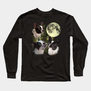 Boston Terriers The Moon Classic Dog Breed Long Sleeve T-Shirt